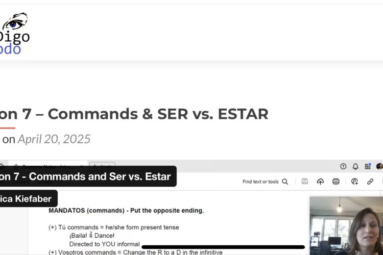 Lesson 7 – Commands & SER vs. ESTAR